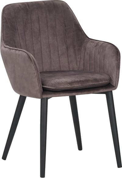 Colenis® - Melly Eetkamerstoel - Set Van 2 - Bruin - Fluweel - Velvet - Met armleuning