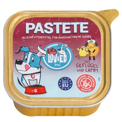12x150g Lov&Ed hondenvoer paté met gevogelte & Lam hondenvoer nat