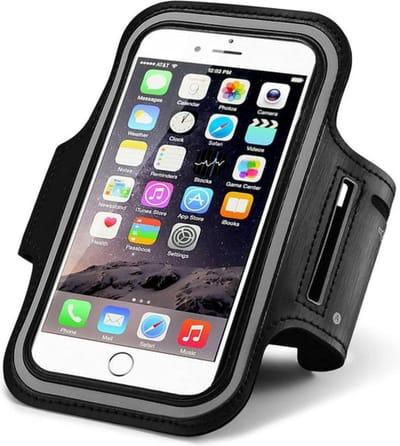 Hardloopband Telefoon - Waterdicht - Met Opbergvak - Neopreen - Kaartvak en Sleutelvak - Voor Hardlopen en Fitness - Verstelbaar - Universeel - Zwart
