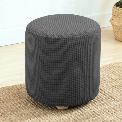 Ronde Krukhoes Dikke Elastische Ronde Stoelhoezen Effen Kleur Eenvoudige Stoelhoes Woonkamer Stoelbeschermer Huishoudelijk Product 1PC