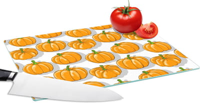 Glazen Snijplank - 28x20 - Herfst - Pompoen - Patronen - Snijplanken Glas