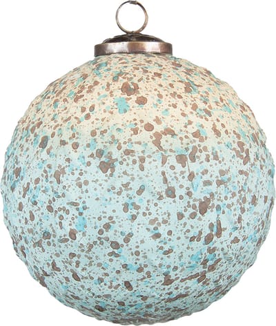 Clayre & Eef Kerstbal Overig Ø 15 cm Turquoise Beige Glas Kerstballen