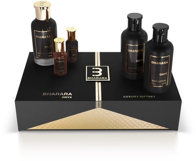 Bharara - Onyx Luxury Gift Set - Men - Eau De Parfum 100 ml - Eau De Parfum 10 ml (2x) - Body Lotion 200 ml - Shower Gel 200 ml