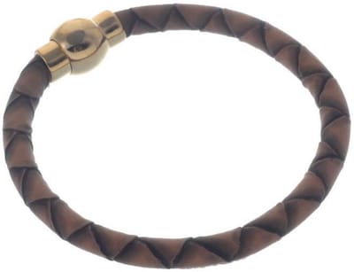 Behave - Armband - bruin PU leer - stoer casual herenstijl - nikkelvrij