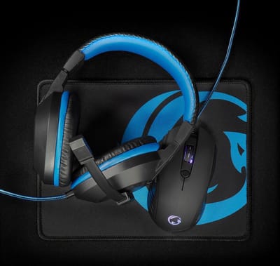 Nedis Gaming Combo Kit - 3-in-1 - Koptelefoon, Muis en Muismat - Blauw / Zwart
