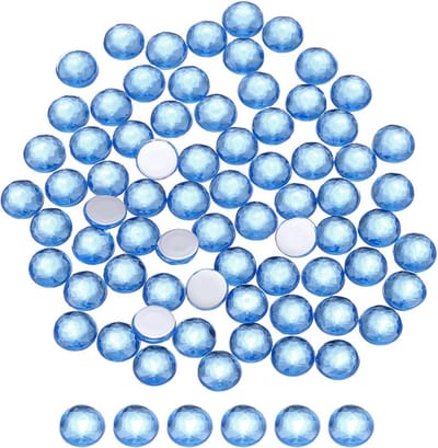 strass-steentjes blauw 8 x 8 mm - ronde glitterstenen - voor knutselen - perfect voor bruiloften - ShopVlot