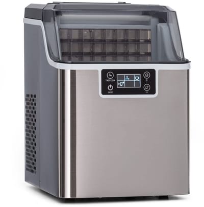 Aurixi® Ijsblokjesmachine - Mini Ijsblokjesmachine - Ijsblokmaker - Zilver - 38cm x 26cm x 36cm