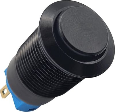 ProRide Metalen Mini Drukschakelaar 12V ON-OFF - 12mm - 12V/24V - Zwart - High Surface
