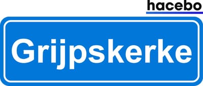 Hacebo - Plaatsnaam Sticker - 29x10 CM - Grijpskerke sticker - Verkeersborden sticker - grappige cadeaus - Grijpskerke