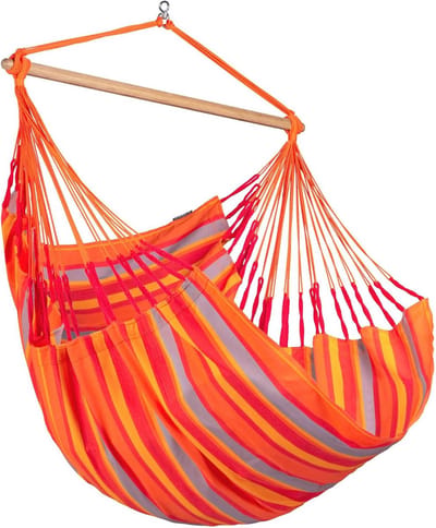Comfortabele Outdoor Hangstoel - Weerbestendig met 360° Draaibaar Bamboe Spreidstok