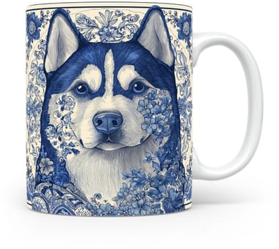 Mok Husky Beker voor koffie of tas voor thee, cadeau voor dierenliefhebbers, moeder, vader, collega, vriend, vriendin, kantoor, opa, oma, hond, kerst, sinterklaas, verjaardag