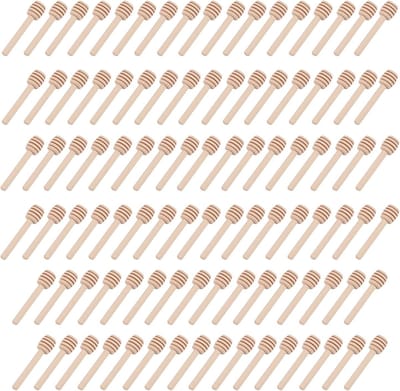 Mini Houten Lepels voor Honing en Jam - 100 Stuks, 8 cm - Perfect voor Feestjes, Bruiloften en Babyshowers