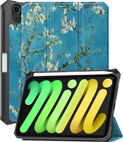 Hoes - Geschikt voor Apple iPad Mini 7 (2024) - 8.3 inch - 7e Generatie - Dun & Stevig - Trifold Bookcase - Hard Cover Case - Met Uitsparing Geschikt voor Apple Pencil - Hardcover Book - Tablet Hoesje - Bloesem
