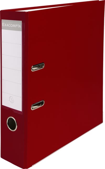 Exacompta 20x Ordner met hefboom in PP /karton - rug van 80mm - A4 - Bordeaux - 918418B
