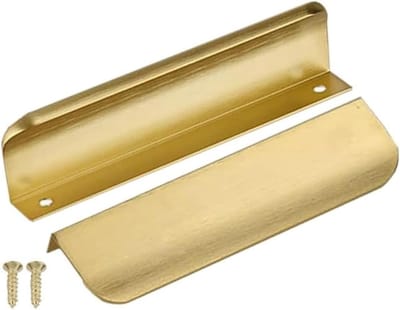 Set van 10 Versteekte Deurgrepen voor Meubels - Aluminium Handgrepen voor Kasten en Lades in Goud, Lengte 300mm