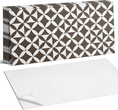Coloray Plaktegels - Abstract geometrisch patroon Wandtegel Zelfklevend - 60 cm x 30 cm - Bruin Plaktegels - 6 stuks - Rechthoek PVC Tegels - Plaktegels Keuken - Zelfklevende Vloertegels Badkamer - Vinyl Tegels - Zelfklevende Wandtegels
