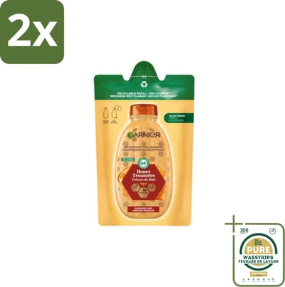 Garnier - Loving Blends - Shampoo Refill - Honing Goud - Beschadigd & Breekbaar Haar - 250 ml - Voordeelverpakking - 2 stuks - Shampoo voor breekbaar haar - Honing shampoo