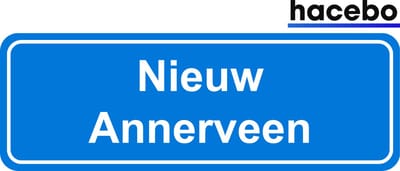Hacebo - Plaatsnaam Sticker - 29x10 CM - Nieuw Annerveen sticker - Verkeersborden sticker - grappige cadeaus - Nieuw Annerveen