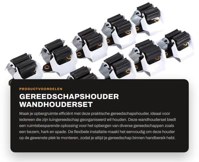 Dailygoods- Gereedschapshouder 10 Stuks - Bezemhouder - Wandhouder - Steelhouder - Houder voor Tuingereedschap - Ruimtebesparend - Opbergbeugel