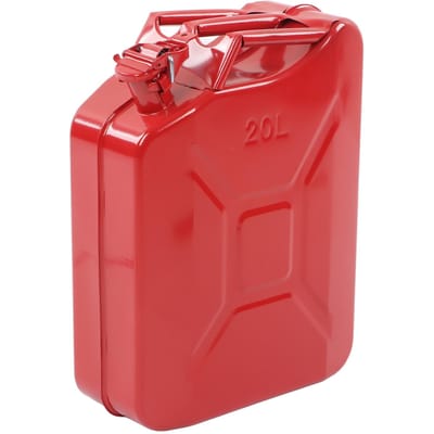 5,3 Gallon 20L Benzinekan Roestvrij Staal Benzineemmer Draagbare Brandstofcontainer met Zelfontluchting red