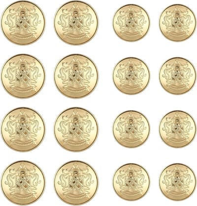 Removable Vintage Style Blazer Knopen in Goud - 4 Gaten Ronde Knopen voor Jassen, Uniformen en Creatieve Projecten (18mm, 25mm)