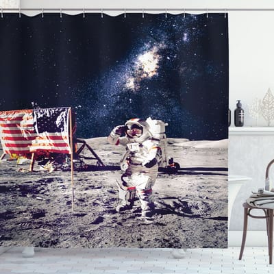 ABAKUHAUS Kosmos Douchegordijn – Stof 175x200 cm – Blaugrijs
