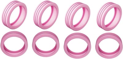 Set van 8 Silicone Koffers met Wielen - Beschermhoezen voor Spinner Bagage en Bureau Stoel Wielen, Roze, Mode Accessoire