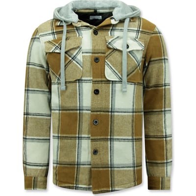 Houthakkers Jas - Tussenjas Heren Lumberjacket Heren met Capuchon -7969 - Bruin