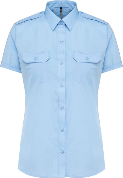 Kariban Damespilootoverhemd korte mouwen K504 - sky blue - M