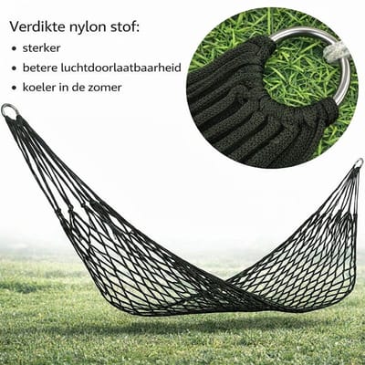 Hangmat 1 persoons - Groen - Kamperen - Lichtgewicht - Nylon
