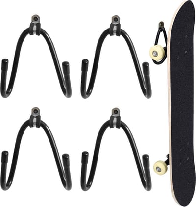 Set van 4 Verstelbare Wandmontage Beugels voor Skateboard, Longboard, Gitaar en Sportartikelen