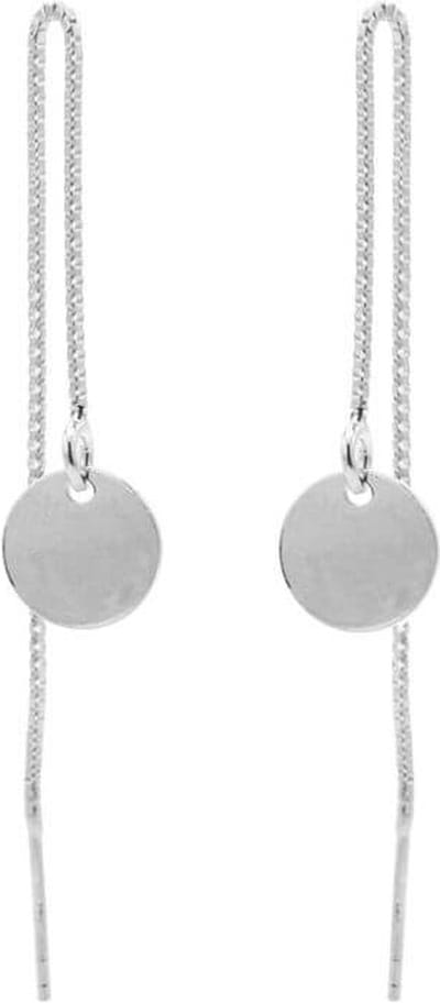 Karma Pull Through Doortrek Oorbellen Disc Zilver
