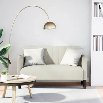 vidaXL - Loveseat - bank - 109 - cm - fluweel - crèmekleurig