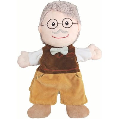 Familie Zacht Knuffel Pop Cospaly Broer Zus Papa Mama Pluche Pop Educatief Babyspeelgoed Kawaii Hand Vinger Volledig Lichaam Marionet 25cm white