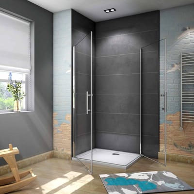 70x70cm Draaideur draaideur hoekinstap douchewand douchecabine 6mm NANO GLAS,hoogte 195cm