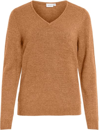 VILA - VIRIL V-NECK L/S KNIT TOP - NOOS - Dames - Gebreide truien
