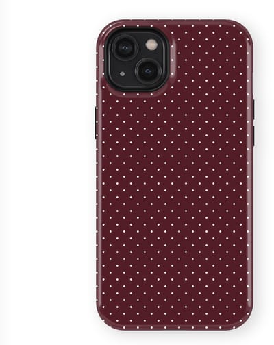 Micro Dots Tough Hoesje geschikt voor iPhone 14 Plus | Geschikt Voor Mag | Stippen Motief Backcover geschikt voor iPhone 14 Plus Wine Dots