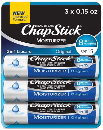 ChapStick Moisturizer Original Lippenbalsem SPF 15 3-pack | Hydraterende Lip Balm met Aloë Vera & Vitamine E | Lippenverzorging