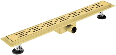 H&F Douchegoot 50 cm Geborsteld Goud – Met Flens – Uitneembaar Sifon & Haarfilter – Luxe RVS Doucheafvoer voor Inloopdouche
