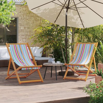 vidaXL - Opklapbare - stoelen, - 2 - stuks, - meerkleurige - stof