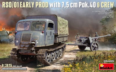MiniArt Modelbouwpakket Militaire voertuigen - 35485 RSO/01 Vroege Productie met 7,5 cm Pak 40 en Bemanning WWII - Duitse Zelfrijdende Antitankartillerie Plastic - 1:35 - Modelbouw
