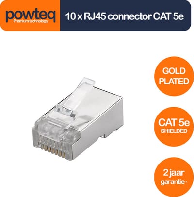 10 x RJ45 connector - Cat 5e - Shielded - Gold-plated