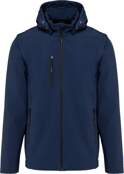 Kariban 3-laagse uniseks softshelljas met afneembare capuchon en mouwen K422 - Navy - XXL