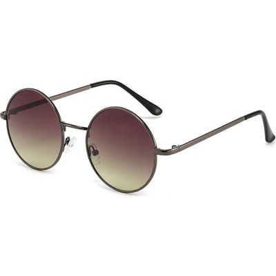 Protection UV Protection UV Léger Confortable Durable Haute Qualité Rétro Élégant Forme Ronde Lunettes de Soleil Homme Femme 1PC gray