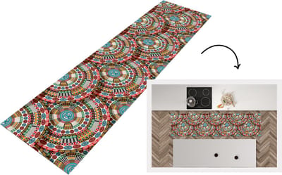 Keukenloper - Loper keuken - Tegel - Azteken - Cirkels - Patronen - 200x50 cm - Keukenloper vinyl