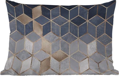 Buitenkussens - Tuin - Kubus - Goud - Luxe - Patronen - 50x30 cm
