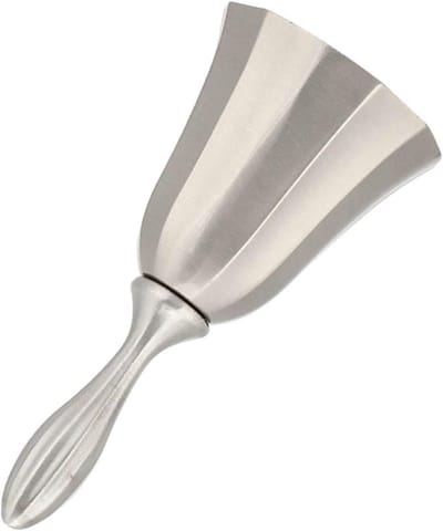 Handbel Antiek - Dinerbel Zinklegering - Signaal Geluid - Elegant Ontwerp - 11 cm Hoog - Oude Tin Kleur