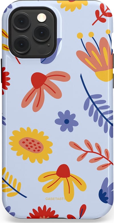 Casetastic hoesje geschikt voor Apple iPhone 12 / Apple iPhone 12 Pro - MagSafe - Dubbellaagse bescherming - Bloemenval - Fashion Case - Lavendel Goud Terracotta