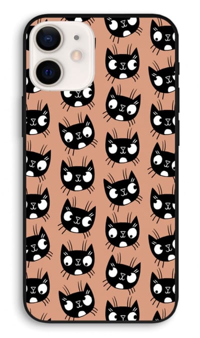 Case Company® - Hoesje geschikt voor iPhone 12 hoesje - Kat - Biologisch Afbreekbaar Telefoonhoesje - Bescherming alle Kanten en Schermrand
