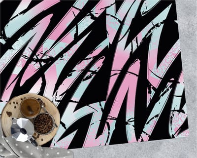 Coloray Vloerbeschermer - Graffiti krabbels Vloerbeschermer Bureaustoel - 100x70 cm - Veelkleurig Bureaustoelmat - Vloerbeschermer Vinyl - Mótif Bureaustoelmat - Rechthoekige Mat - Abstracties Thema